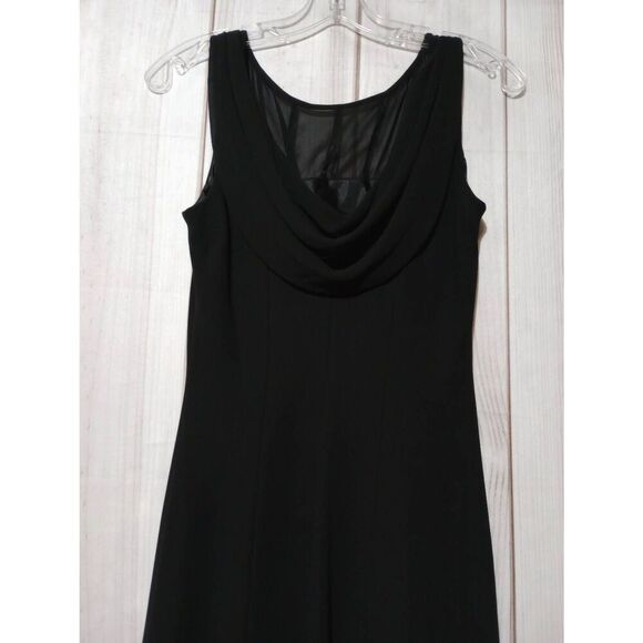 Evan Picone‎ Dress Ladies 6 Black Fit and Flare Midi Sleeveless - Picture 4 of 8
